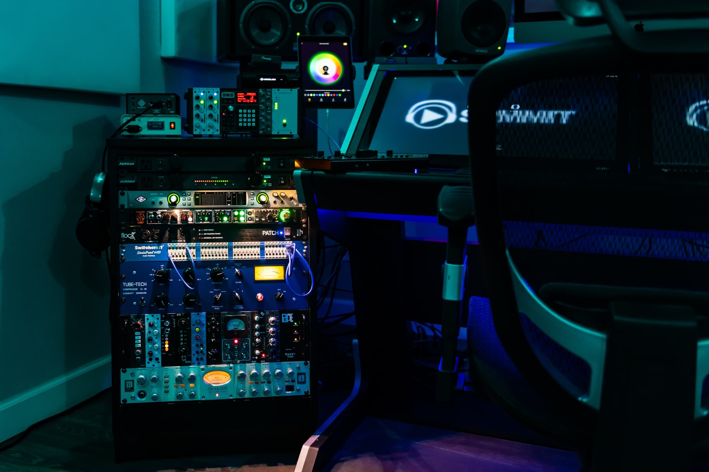 The outboard rack at Summit Audio Recordings